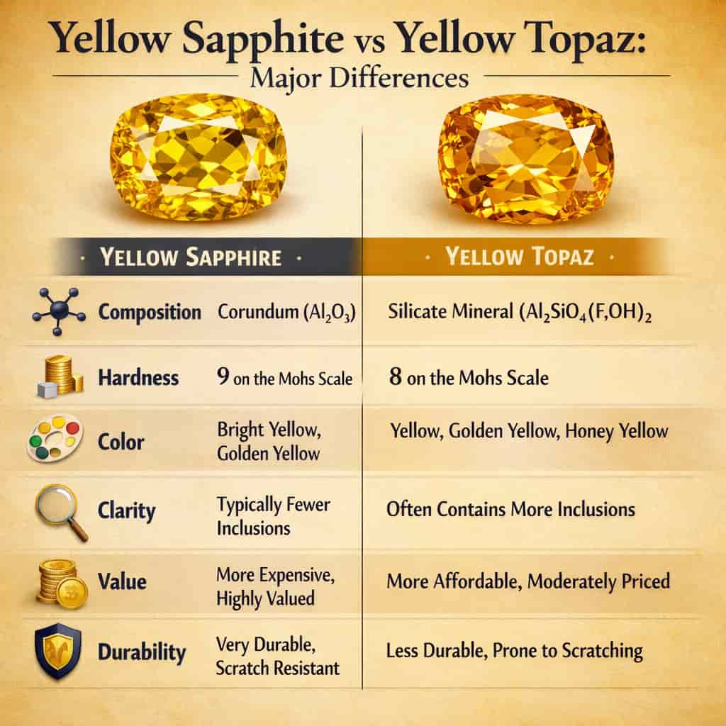 Yellow Sapphire vs Yellow Topaz: Major Differences