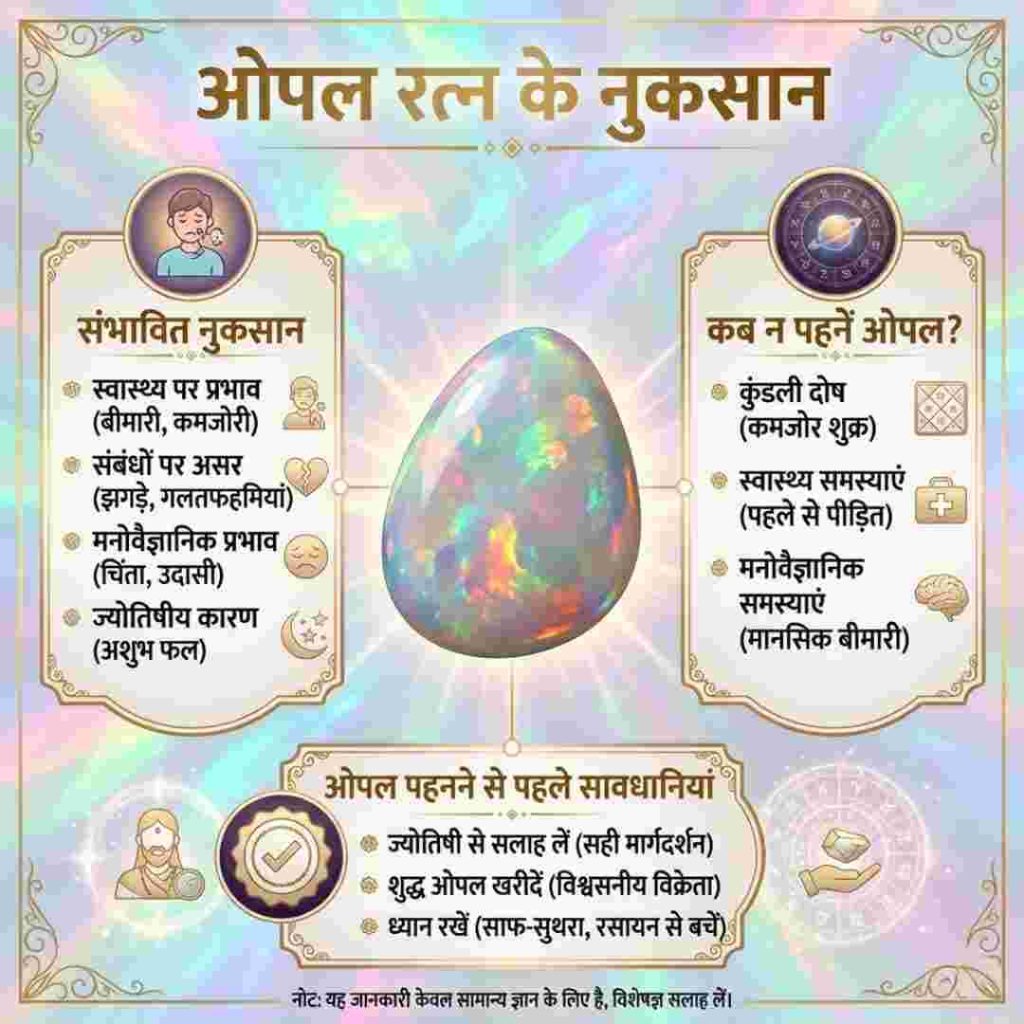 ओपल रत्न के नुकसान