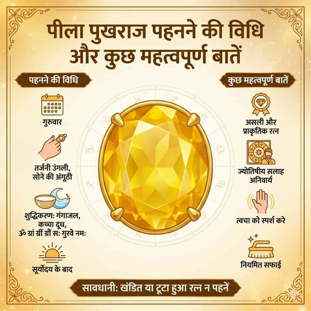 पुखराज पहनने की विधि