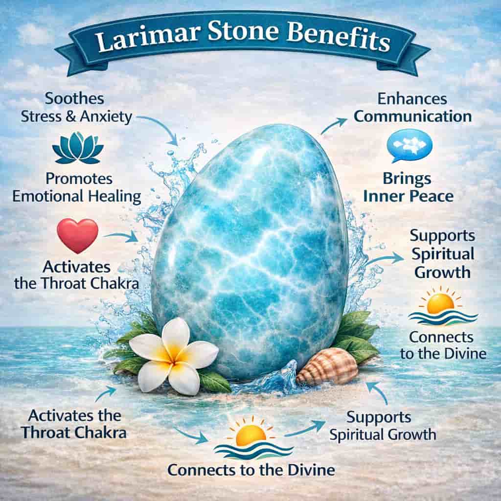 in the image mentioned about Larimar Stone Benefits