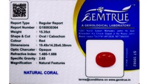 Red Coral Gemstone 15.35 carat