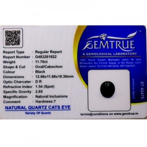 Natural Black Quartz Cat's Eye