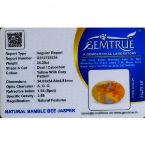 Bumblebee Jasper Stone 34.35 Carat