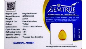 Natural Amber stone 2.71 carat