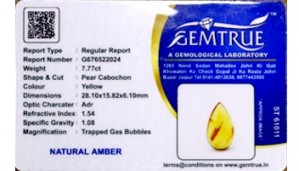 Natural Amber stone 7.77 carat