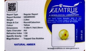 Natural Amber Stone 2.28 Carat