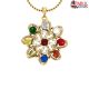 Navaratna Pendant In 18Kt Yellow Gold 