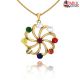 Navaratna Pendant In 18Kt Yellow Gold 