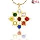 Navaratna Pendant In 18Kt Yellow Gold 
