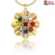 Navaratna Pendant In 18Kt Yellow Gold 