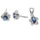 SILVER DIAMOND BLUE SAPPHIRE JEWELRY SET