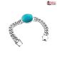 Feroza Gemstone Sterling Silver Rakhi or Bracelet for Mens