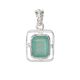 Natural Emerald With Silver Pendent
