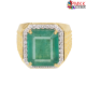 18K Gold Diamond Ring with Emerald Gemstone