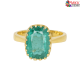 18K Gold Ring with Emerald Gemstone