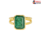 18K Gold Ring with Emerald Gemstone