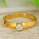Natural Diamond Engagement Ring For Men, 4 Prong Gold Ring With Round Cut Diamond