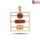 Square Triple Stone Gold Pendent