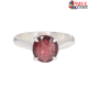  Round Shape 18k Silver Ring with Garnet Gemstone