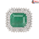 18k White Gold Ring with Emerald Stone