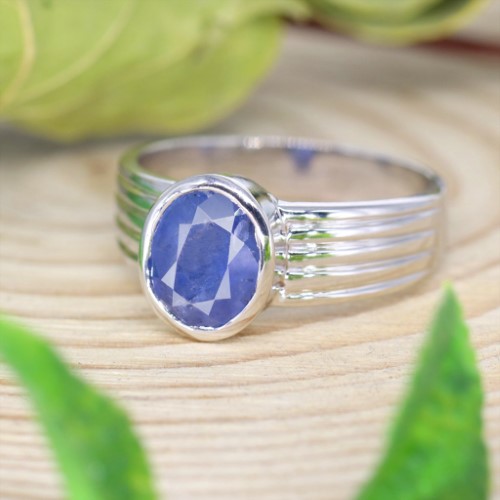 Blue Sapphire Silver Ring