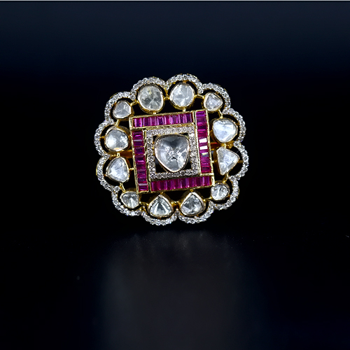 Ruby With Diamond Ring